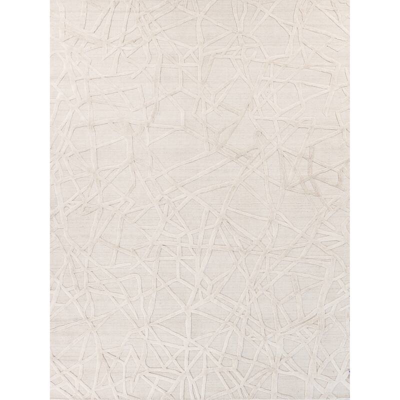 EXQUISITE RUGS Windsor Hand-loomed Wool/Bamboo Silk Linen/Beige Area Rug.