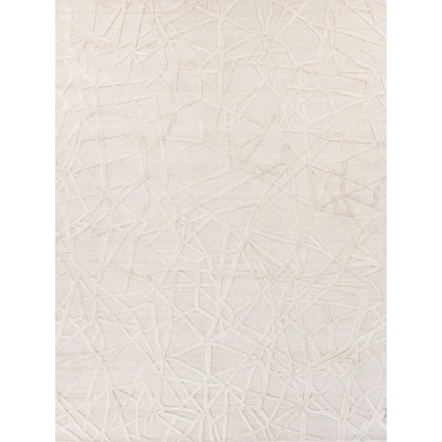 EXQUISITE RUGS Windsor Hand-loomed Wool/Bamboo Silk Linen/Beige Area Rug.