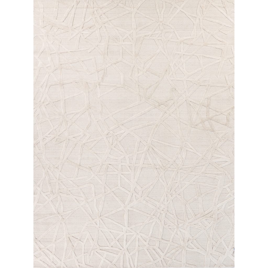 EXQUISITE RUGS Windsor Hand-loomed Wool/Bamboo Silk Linen/Beige Area Rug.