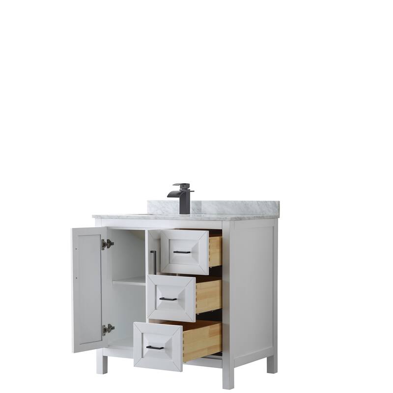 Daria 36-inch Single Vanity, Marble Top, No Mirror