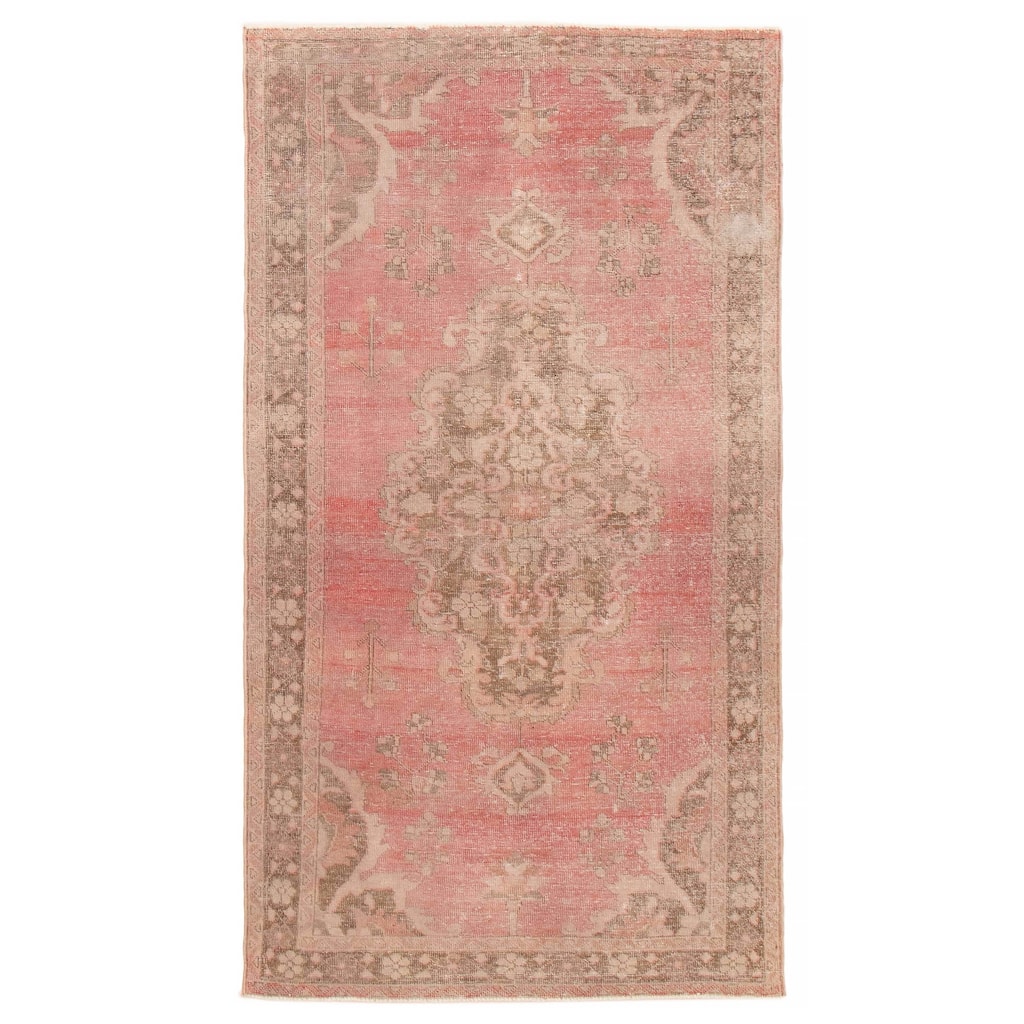 ECARPETGALLERY Hand-knotted Antalya Vintage Light Red Wool Rug - 4'7 x 8'8