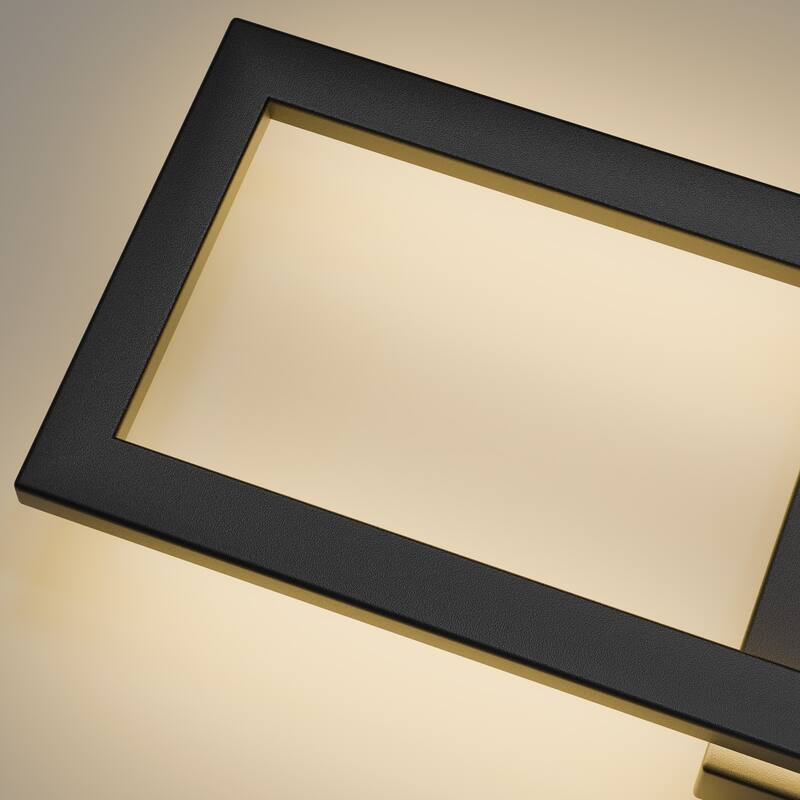 2-Pack Matte Black Iron Integrated LED Outdoor/Indoor Wall Sconce