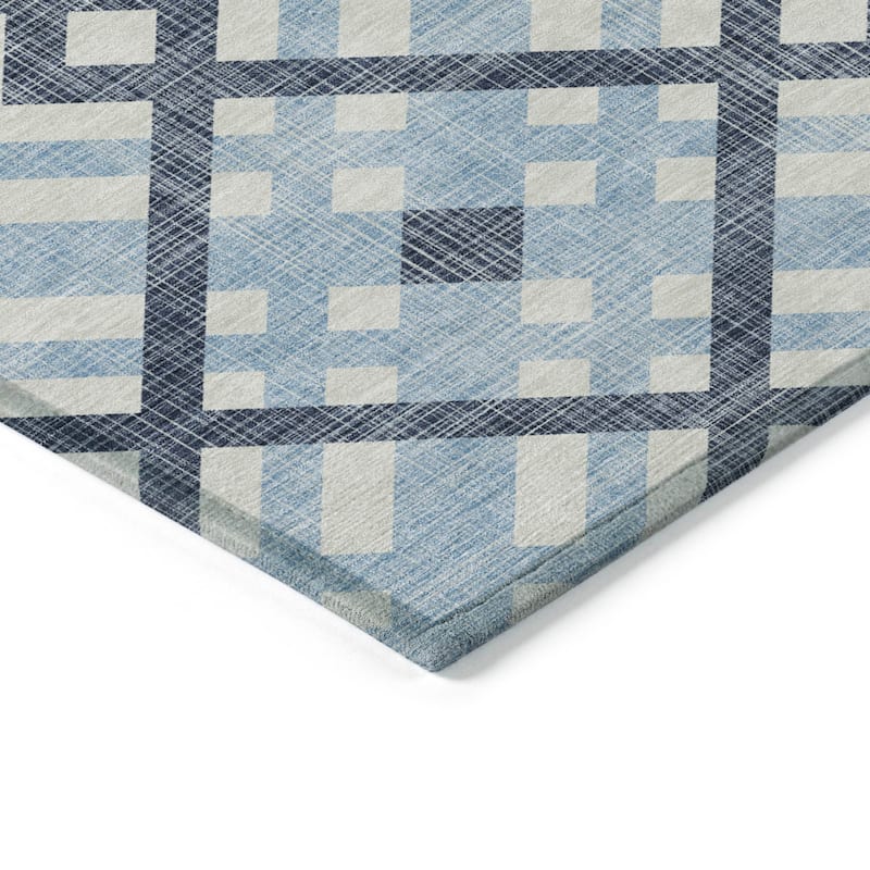 Machine Washable Indoor/ Outdoor Chantille Contemporary Trellis Rug