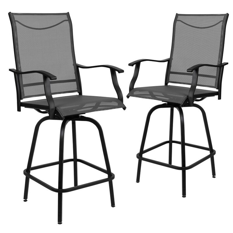 30" All-Weather Patio Swivel Outdoor Stools, Set of 2 - Garden Chair
