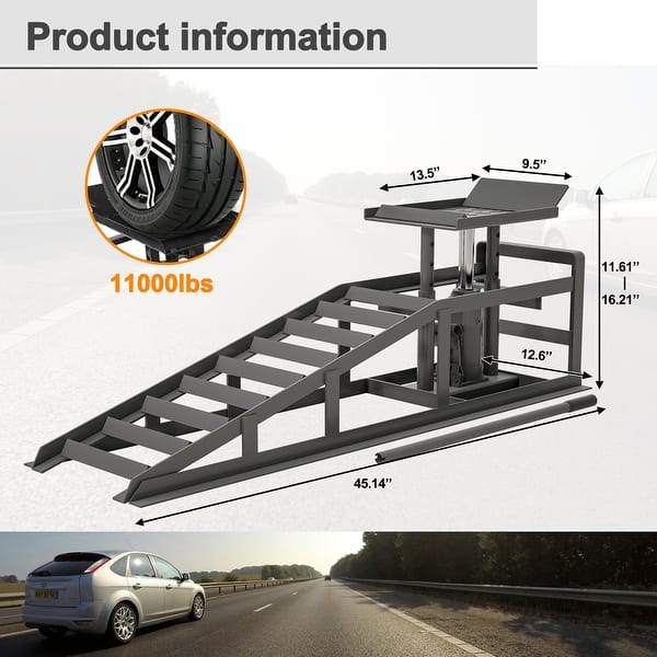 Metal Car Ramps 2 Packs Hydraulic Car Ramps Low Profile Car Lift ...