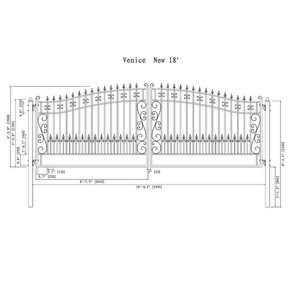 ALEKO Automatic Venice Style Steel Dual 18 ft Driveway Gate with Opener ...