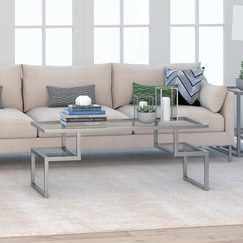 Carson Carrington Salinge Art Deco Coffee Table - Nickel