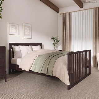 Evolur Atlas Full Size Bed Rails in Roasted Chestnut, Durable Hardwood, Child Comfortable, Simple & Secure Installion
