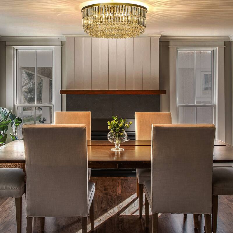 Modern Glam Tier Crystal Flush Mount Ceiling Light