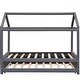 preview thumbnail 6 of 7, Pine Wood+MDF+Upholstery Easy Assembly 2 Beds in 1 Twin Size House Platform Bed with Trundle.