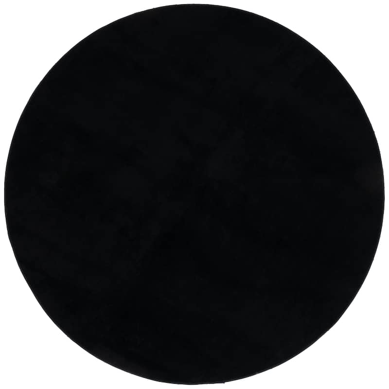 SAFAVIEH Loft Saundra Contemporary Machine Washable Rug - 6' Round - Black