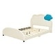 preview thumbnail 6 of 9, Full Size Cute Cloud Shaped Upholstered Platform Bed with Embedded Light Stripe