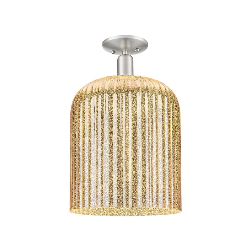 Innovations Lighting 716-1C-19-12 Bridal Veil Semi-Flush Bridal Veil - Brushed Satin Nickel / Mercury