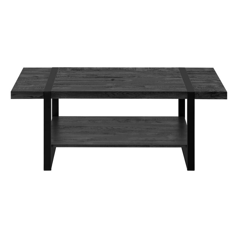 47 Inch Rectangular Coffee Table with Shelf for Living Room Storage - 47.25” x 23.75” x 17.75”