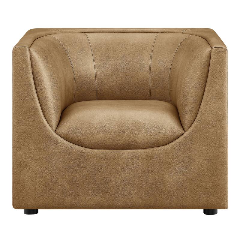 Hilda Curved Back Vegan Leather Armchair