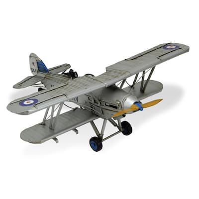 Multicolor Metal British Hawker Hind Bi-Plane Model