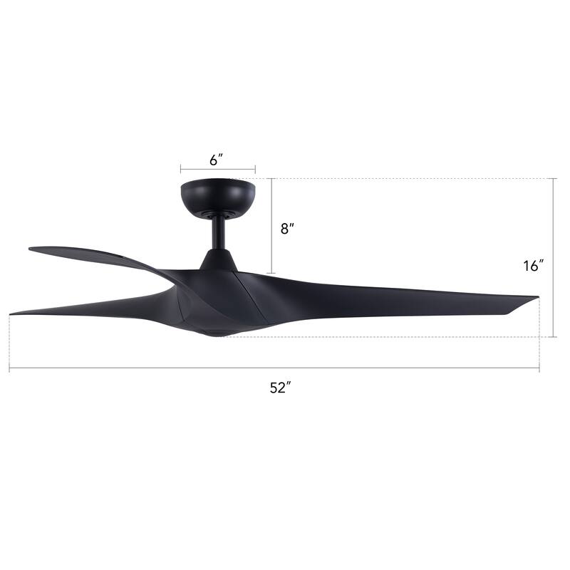 CO-Z 52-inch 3-Blade Propeller Ceiling Fan with Remote Midcentury Modern Farmhouse