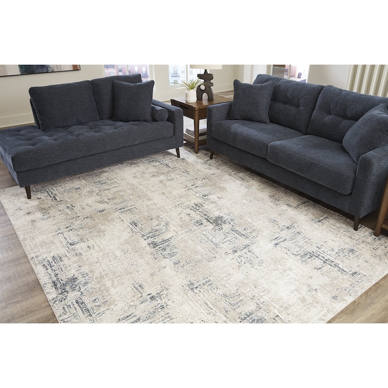 Signature Design by Ashley Gentor Blue/Ivory Rug - 8'W x 10'D