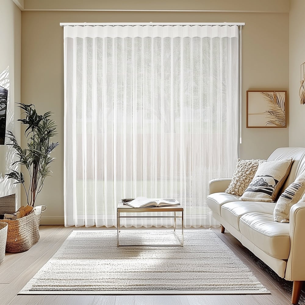 Chicology Light Filtering Sheer White Vertical Blinds 78"W X 84"H