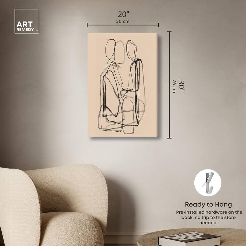 Embrace of Lines III Canvas by Art Remedy, Gallery Wrapped