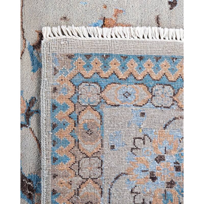 Ikat One-of-a-Kind Hand-Knotted Area Rug, Gray - 9' 0" x 12' 6"