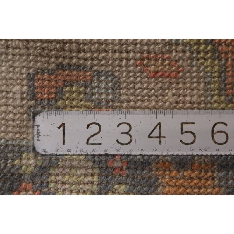 Hand Knotted Oriental 100% Wool Carpet Transitional All-Over Green Oushak Area Rug - 12' 5'' X 8' 10''
