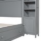 preview thumbnail 14 of 43, Stylish Queen Size Wooden Bed with Integrated Storage, Shelves, and Outlets - Perfect for Modern Bedrooms in Grey
