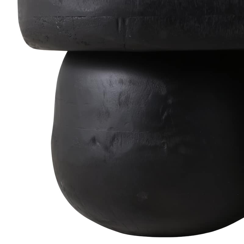 Wood Coffee Table Ball Foot Sculptural Design - 40" Black - 40.5" x 24" x 16.5"