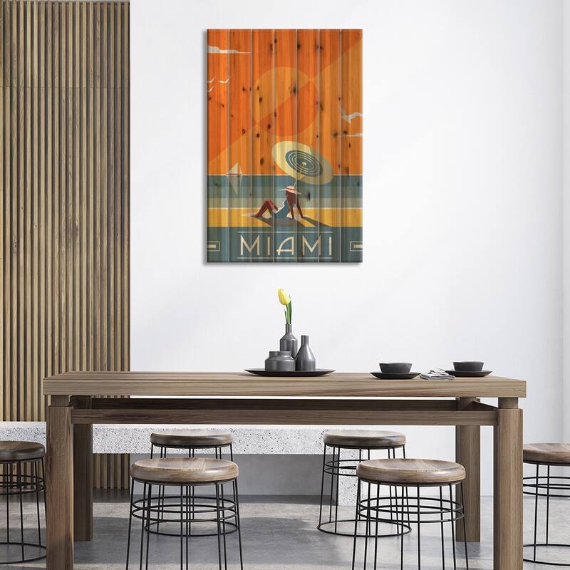 Miami Print On Wood by Fly Graphics - Multi-Color