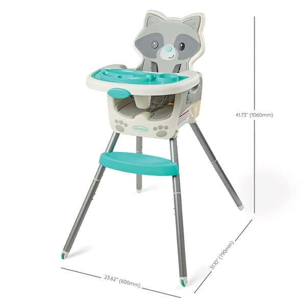 dimension image slide 0 of 5, 4-in-1 Convertible High Chair, Fox-Theme, Space-Saving Design, Booster and Toddler Chair for Infants & Toddlers 3M-36M
