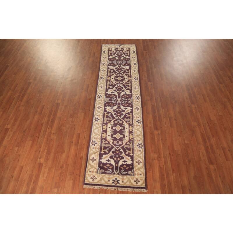 Oushak Oriental Runner Rug Handmade Red Wool Carpet - 2'6" x 9'10"