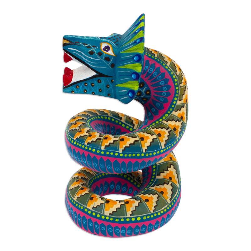 Novica Handmade Majestic Quetzalcoatl Wood Alebrije Figurine