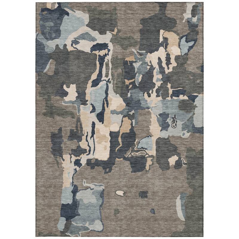 HomeRoots Abstract Transitional Rectangle Outdoor Rug