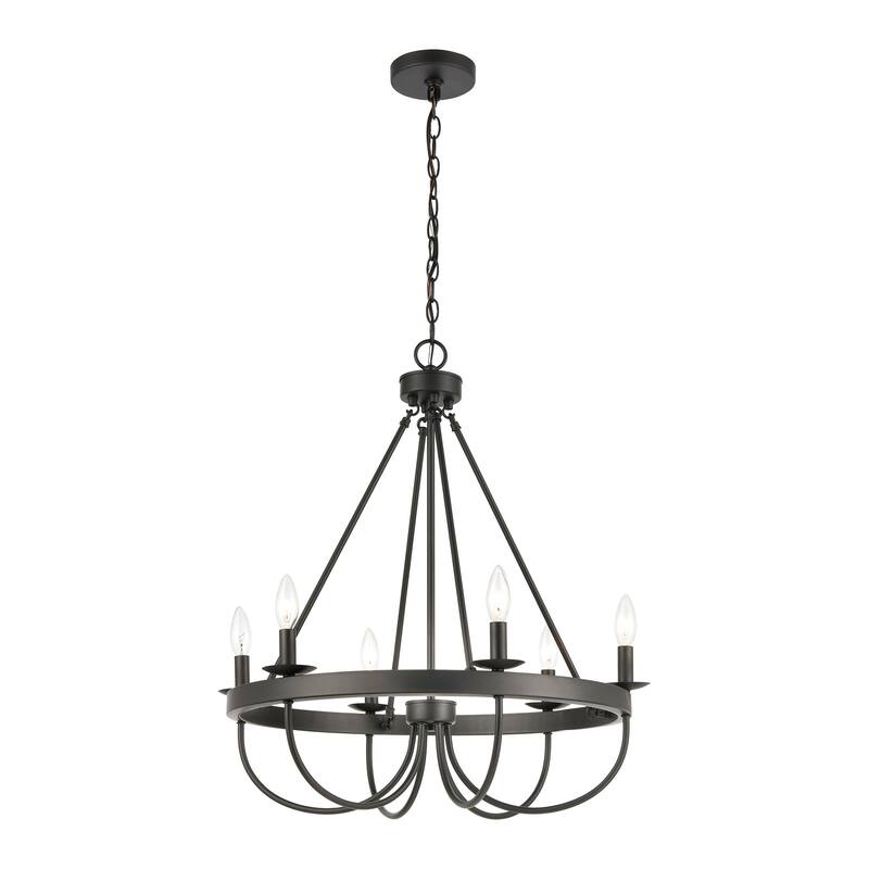 Elk Home Williamson Black Metal 6 Light Chandelier