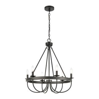Elk Home Williamson Black Metal 6 Light Chandelier