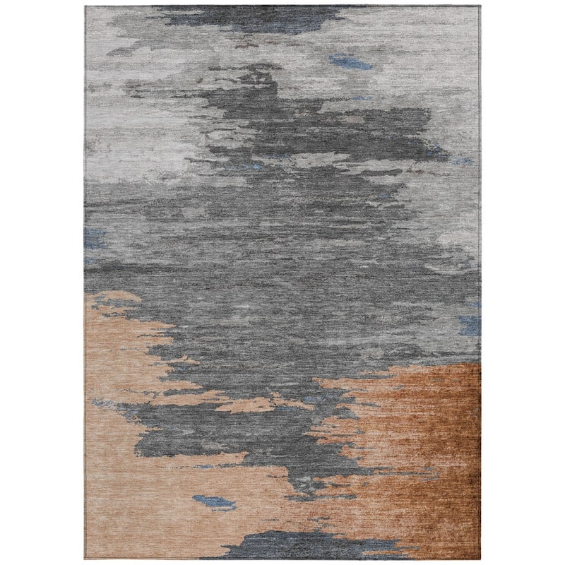 HomeRoots Abstract Transitional Rectangle Outdoor Rug