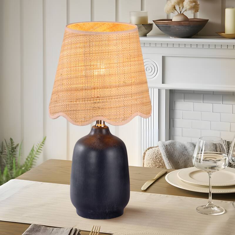 Traditional Ceramic Woven Table Lamp for Living Room