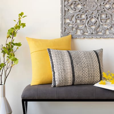 Taine Global Geometric Striped Throw Pillow.