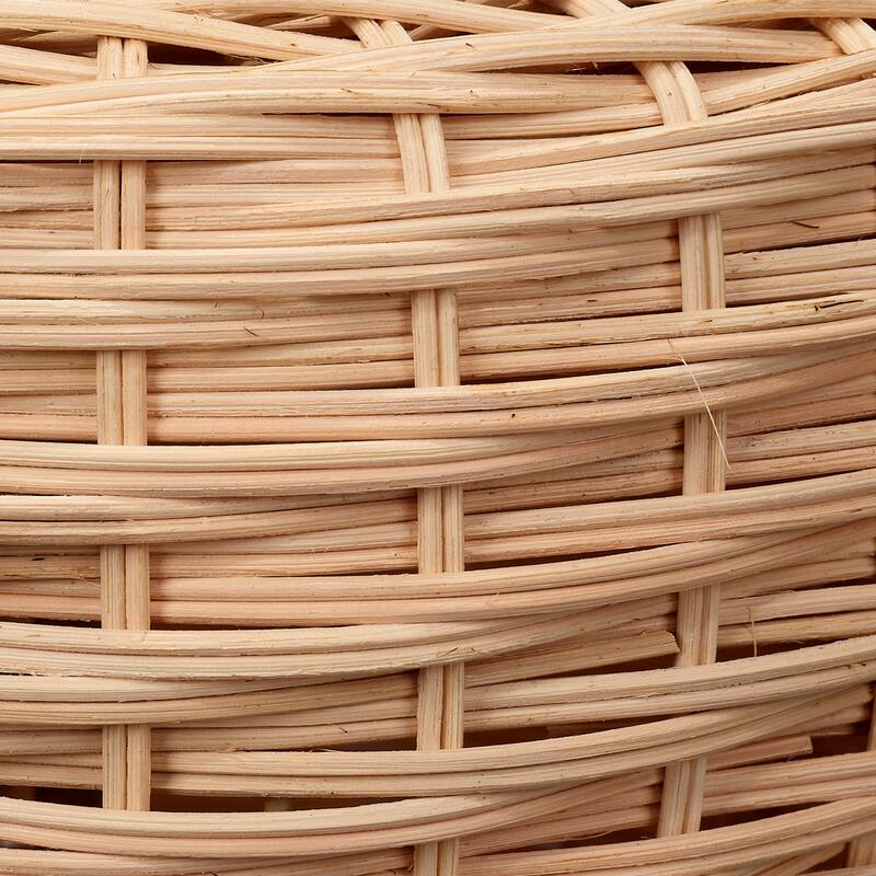 Jamie Young Portobello Rattan Table Lamp with Linen Shade