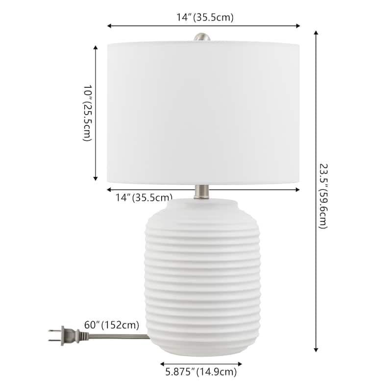 SAFAVIEH Elio 24-inch Ceramic Table Lamp (LED Bulb Included) - 14"W x 14"D x 24"H