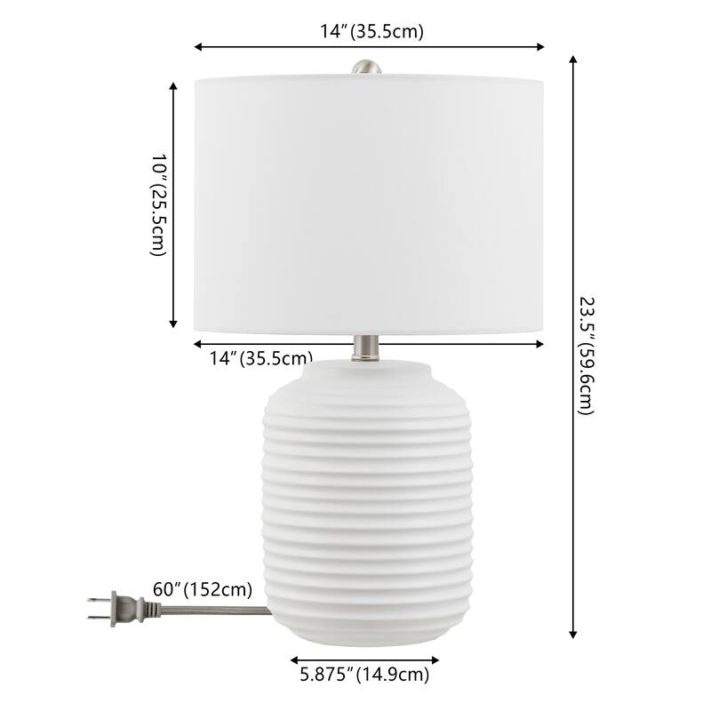 SAFAVIEH Elio 24-inch Ceramic Table Lamp (LED Bulb Included) - 14"W x 14"D x 24"H