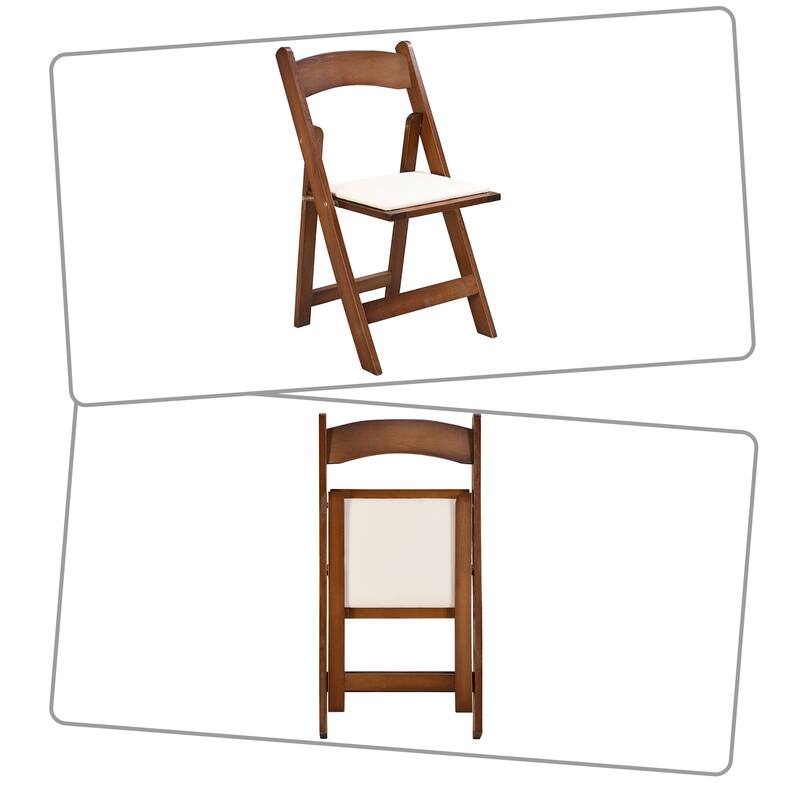 Modern simple style foldable dining chair set with upholstered cushions