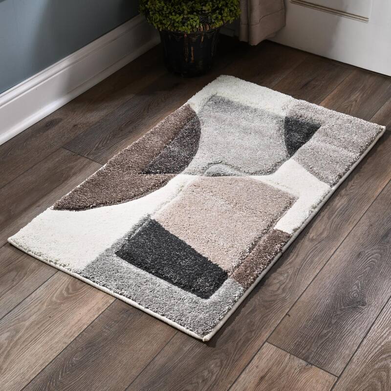 Bora Collection Abstract Geometric Area Rug
