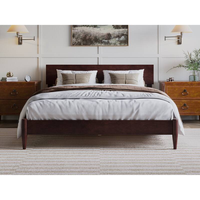 Aria Solid Wood Modern Low Profile Platform Bed