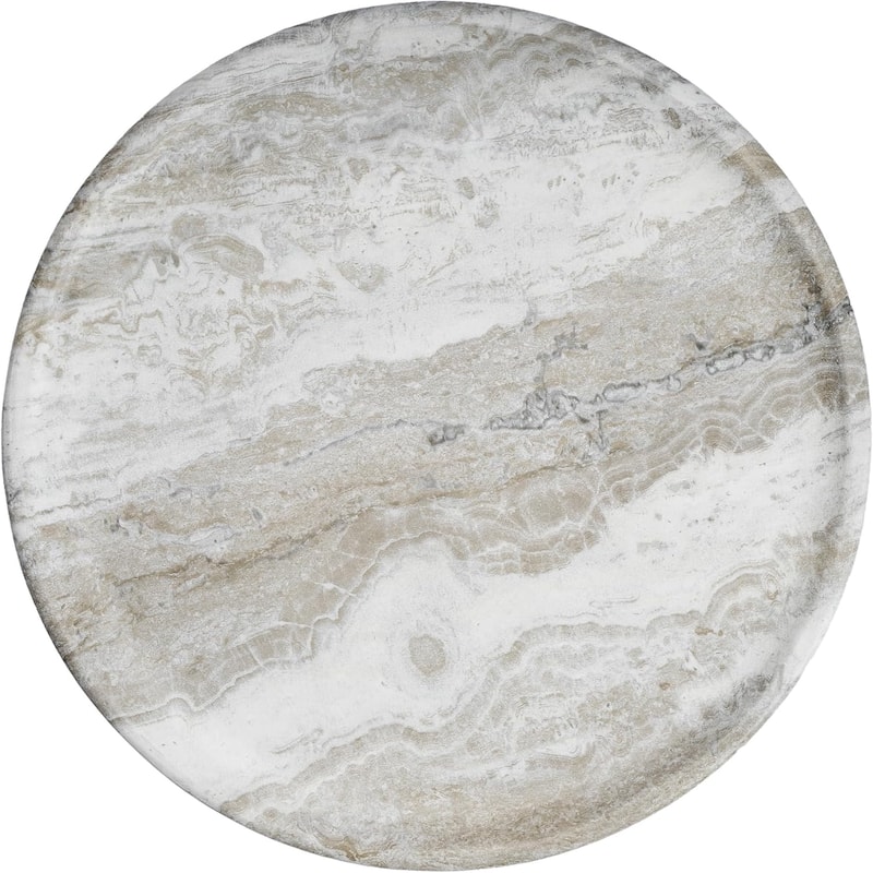 Studio London Elegant Silfi Travertine Effect Stool and Weatherproof