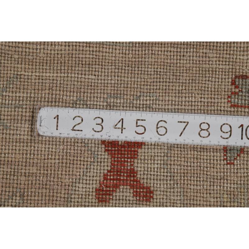 Transitional Vegetable Dye Oushak Turkish Rug Handmade Wool Carpet - 7'11"x 10'2"