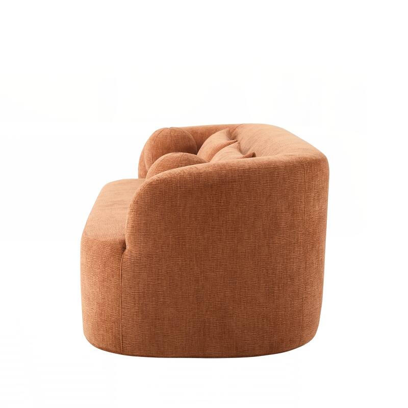 Upholstered Sofa with Pillows, No Assembly Curved Cloud Couch with High-Density Foam