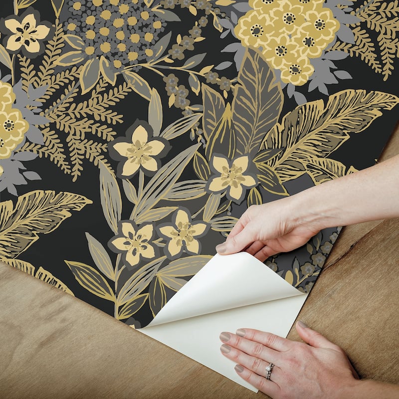 RuPaul RuJardin Black Peel and Stick Wallpaper