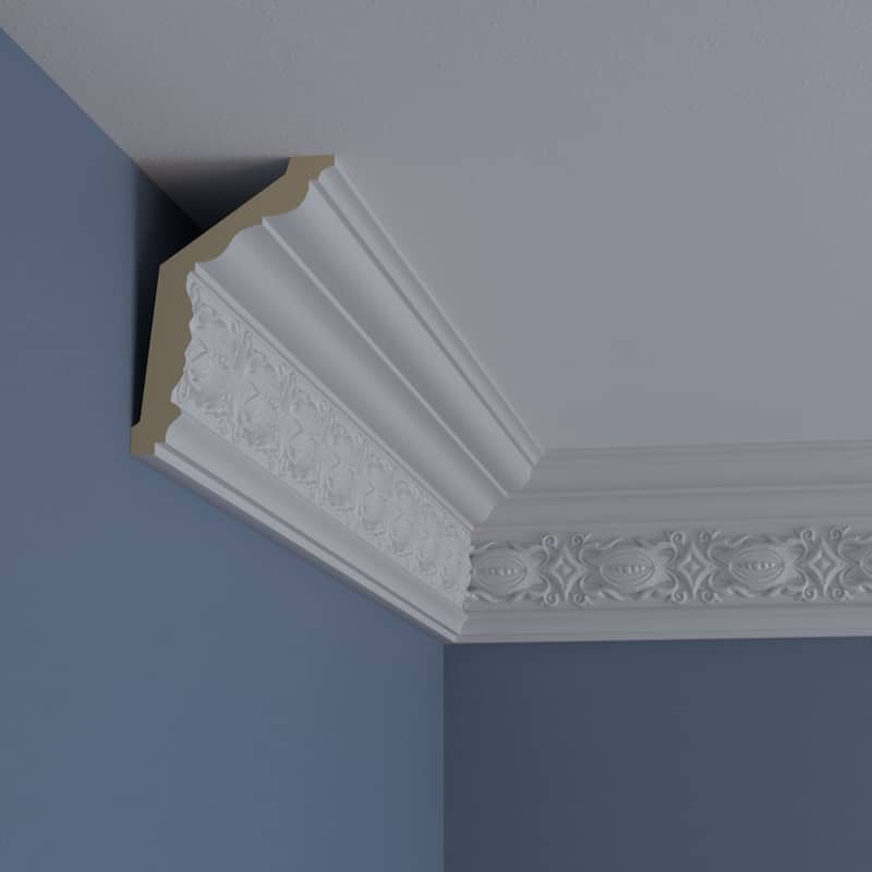 Iris Crown Moulding - 5 1/8"H x 3 1/2"P x 6 1/8"F x 94 1/2"L
