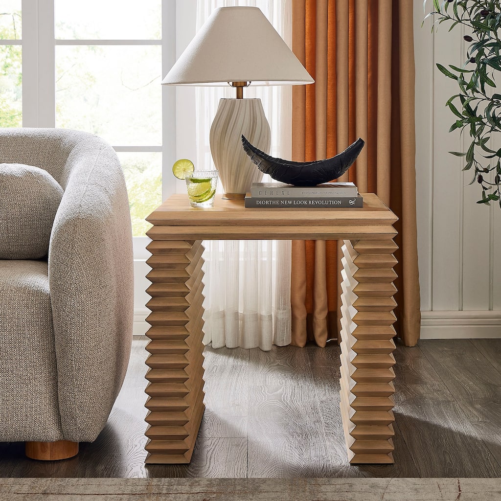 Canto Square 24" Stacked Design End Table